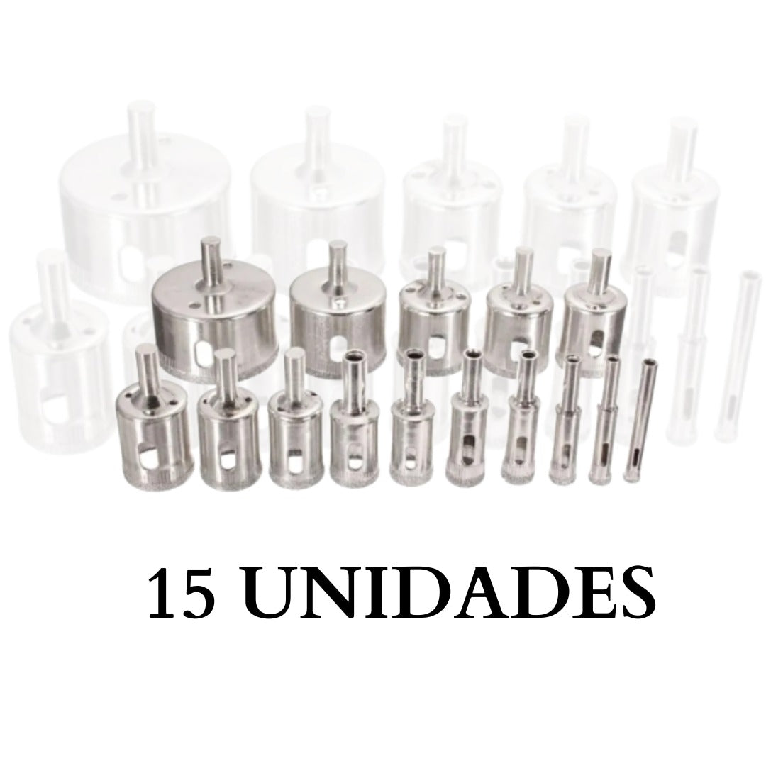 Kit De Brocas Para Sierra De Diamante (15 Unidades) marmol vidrio ceramica alta calidad
